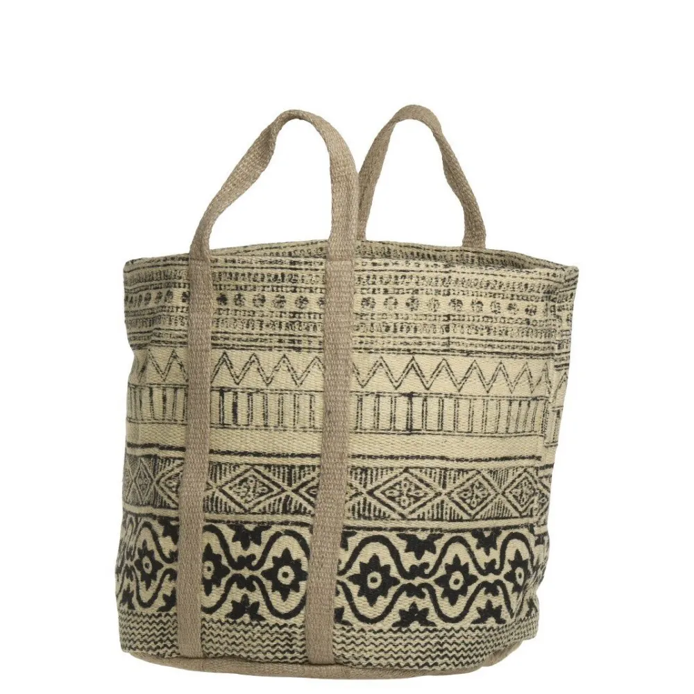 Best Chic Antique Jute Korbtasche mit Henkel