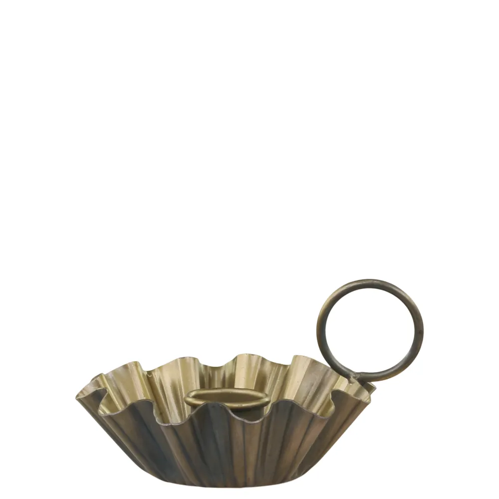 Hot Chic Antique Kammerleuchter mit Rillen antik messing