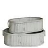 Discount Chic Antique Kasten mit Rillen und Griffen im Set