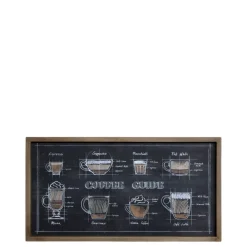 New Chic Antique Küchen Bild mit Kaffee Motiv und Naturrahmen
