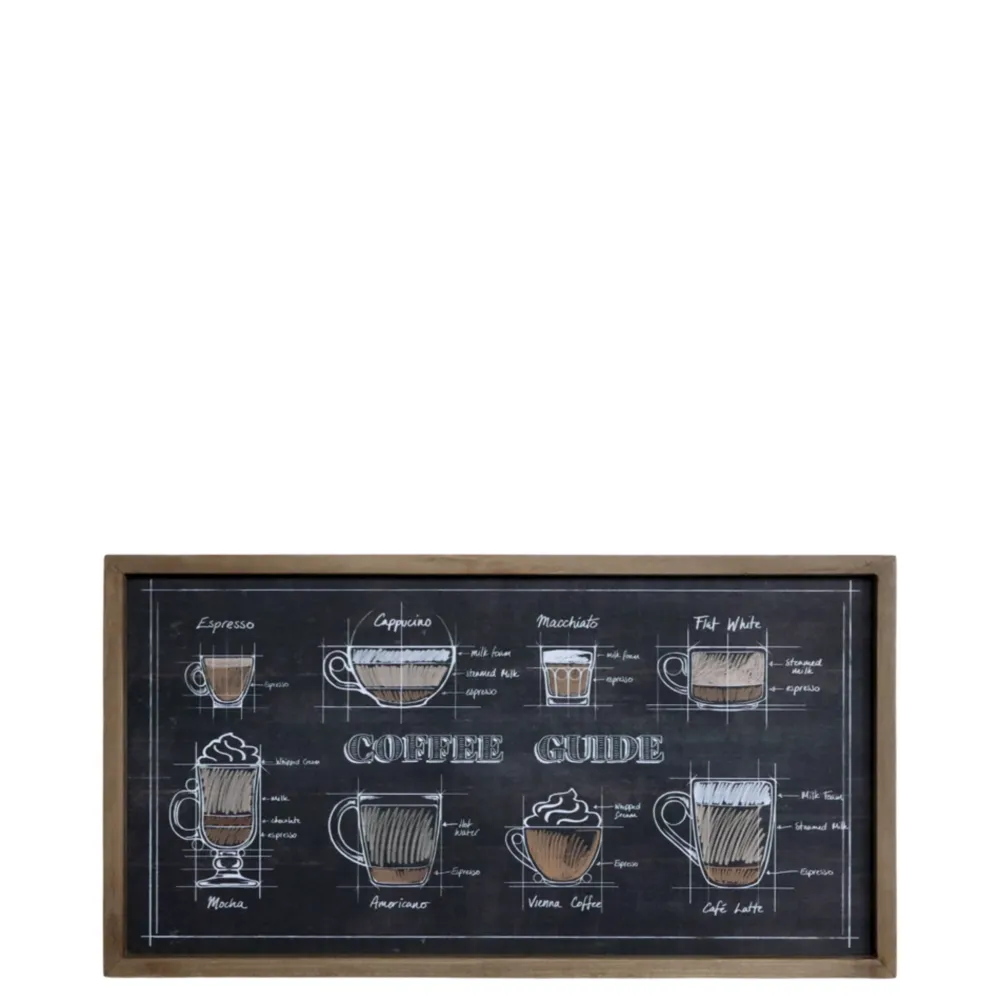 New Chic Antique Küchen Bild mit Kaffee Motiv und Naturrahmen