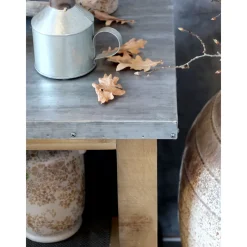 Sale Chic Antique Kücheninsel auf Rädern mit Zinktop und Regalen