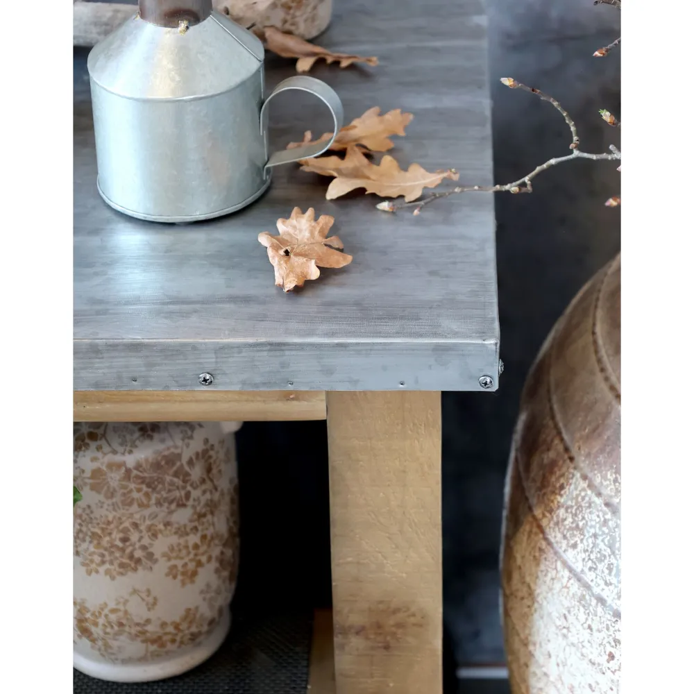 Sale Chic Antique Kücheninsel auf Rädern mit Zinktop und Regalen