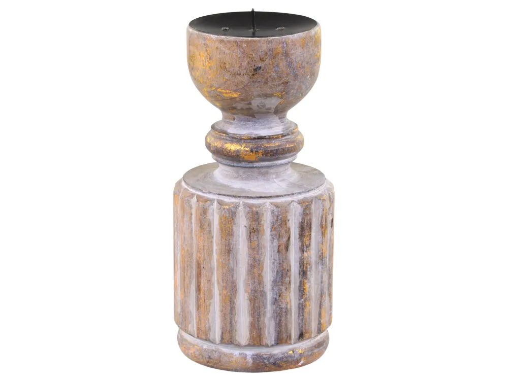 Sale Chic Antique Kerzenhalter aus Mangoholz mit Spieß