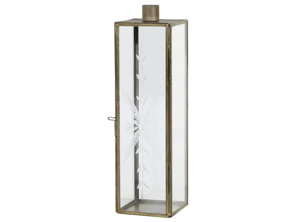 Chic Antique Kerzenständer Glas und Metall mit Schliff