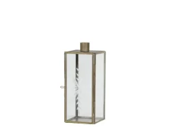 Chic Antique Kerzenständer Glas und Metall mit Schliff