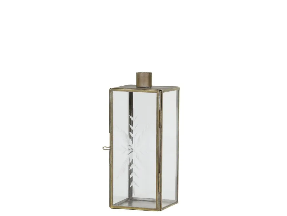 Chic Antique Kerzenständer Glas und Metall mit Schliff