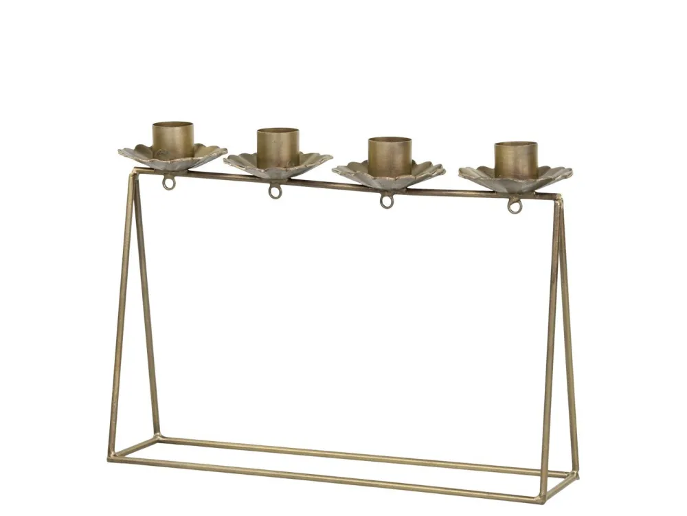 Hot Chic Antique Kerzenständer mit 4 Haltern für Stabkerzen