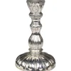Discount Chic Antique Kerzenständer mit Rillen Antik Silber