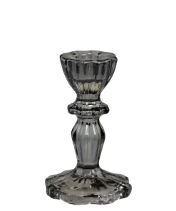 Chic Antique Kerzenständer aus Glas mit Spitzenkante