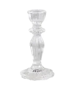 Chic Antique Kerzenständer aus Glas mit Spitzenkante