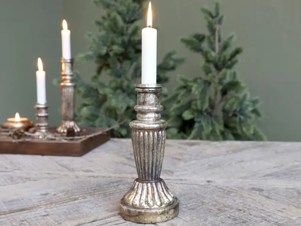 Discount Chic Antique Kerzenständer Glas antique Kupfer