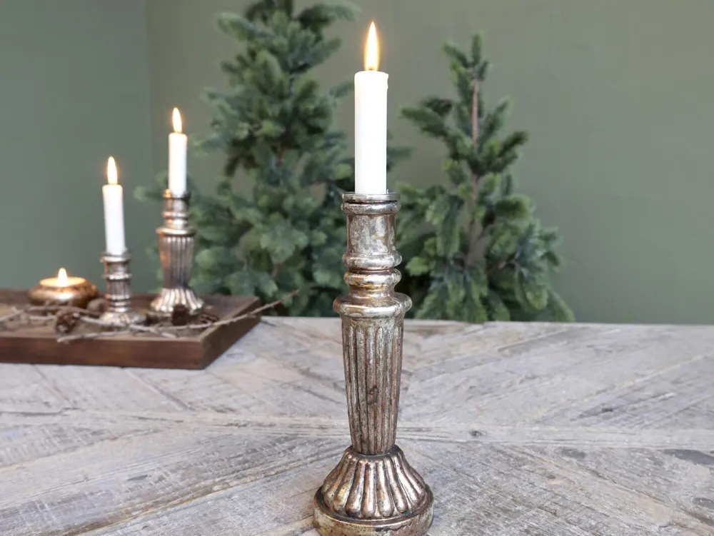 Discount Chic Antique Kerzenständer Glas antique Kupfer
