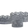 Discount Chic Antique Kerzentablett mit Blumenkante 3er Set