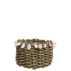 Hot Chic Antique Korb geflochten mit Muscheln