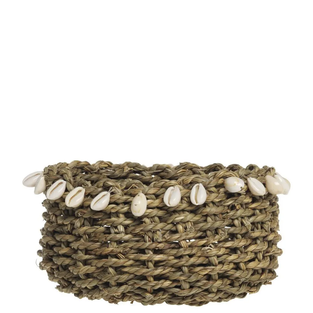 Hot Chic Antique Korb geflochten mit Muscheln
