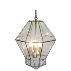 Hot Chic Antique Kronleuchter Antik Messing mit Glas
