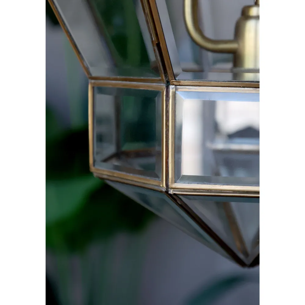 Hot Chic Antique Kronleuchter Antik Messing mit Glas