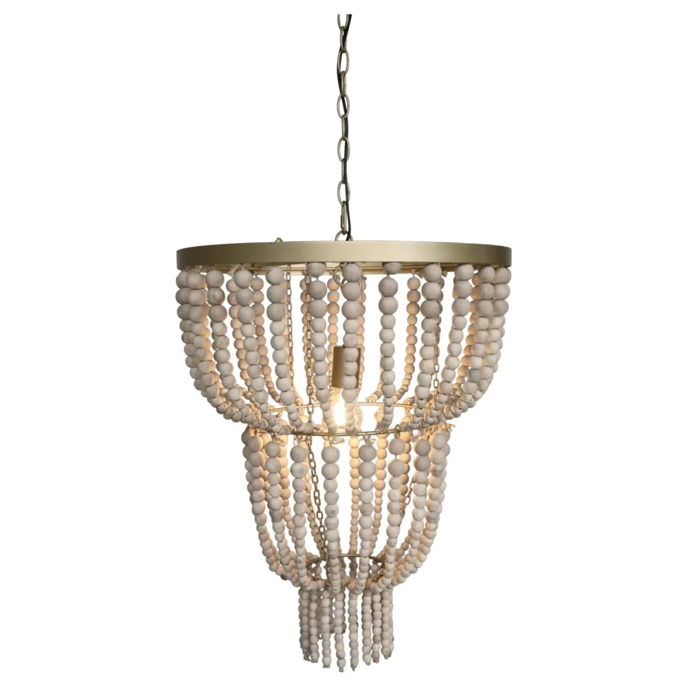 Hot Chic Antique Kronleuchter mit Holzperlen