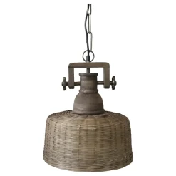 Outlet Chic Antique Lampe aus Rattangeflecht