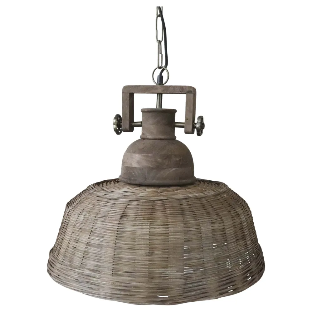 Outlet Chic Antique Lampe aus Rattangeflecht
