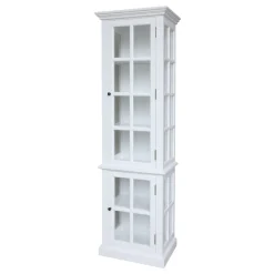 Hot Chic Antique Landhaus Vitrinenschrank Marseille mit 2 Türen und Regalen