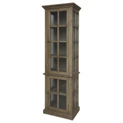 Hot Chic Antique Landhaus Vitrinenschrank Marseille mit 2 Türen und Regalen