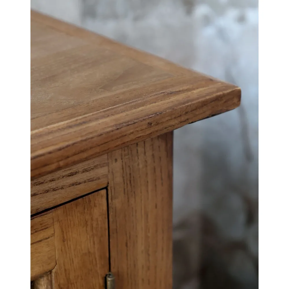 Discount Chic Antique Landhaus Vitrinenschrank Marseille mit 4 Türen und 4 Schubladen