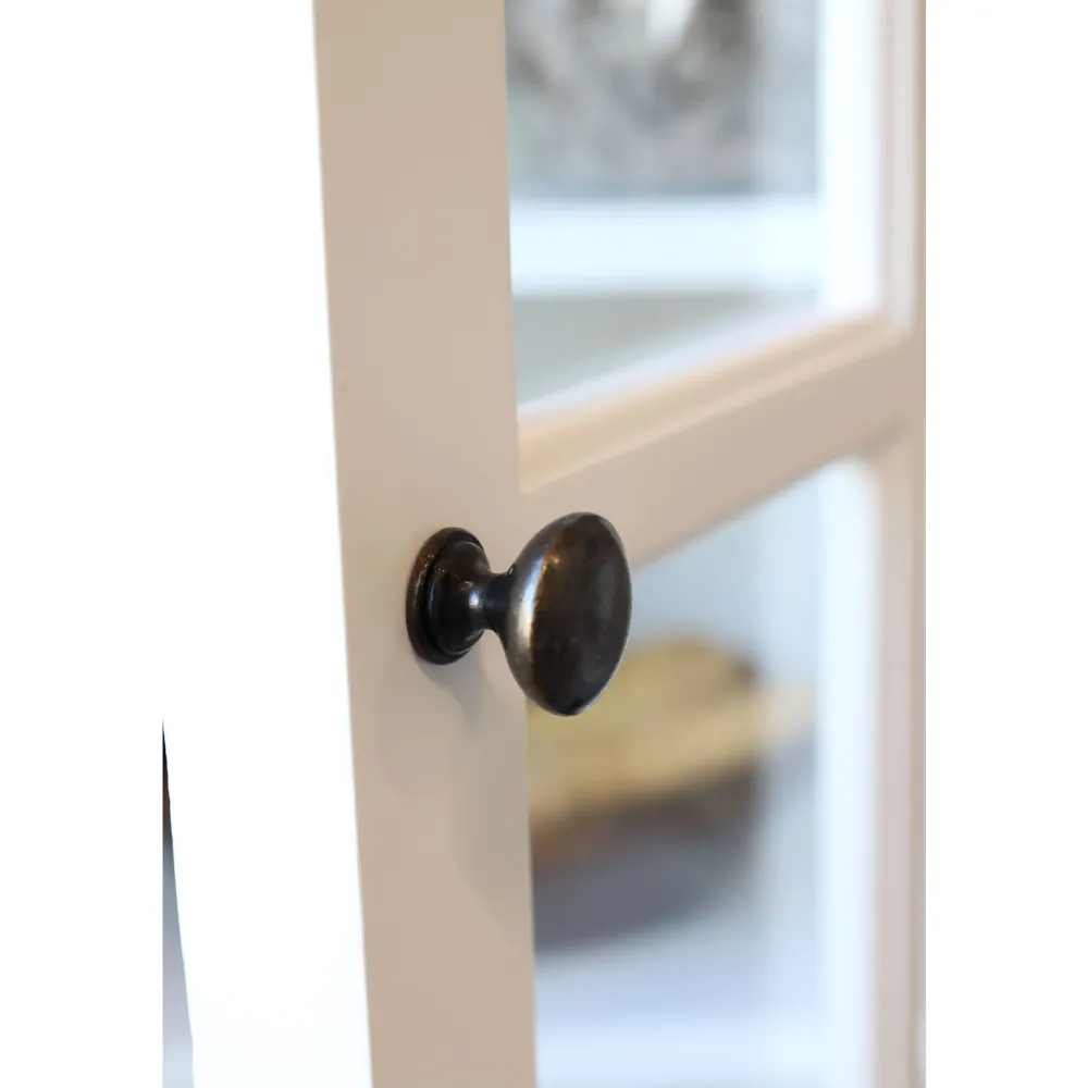 Discount Chic Antique Landhaus Vitrinenschrank Marseille mit 4 Türen und 4 Schubladen