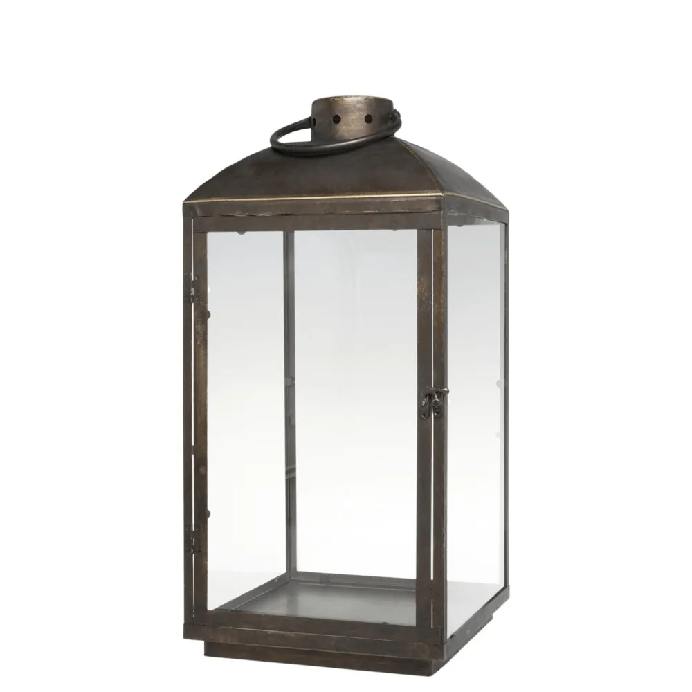 Discount Chic Antique Laterne Antik Messing in 2 Größen