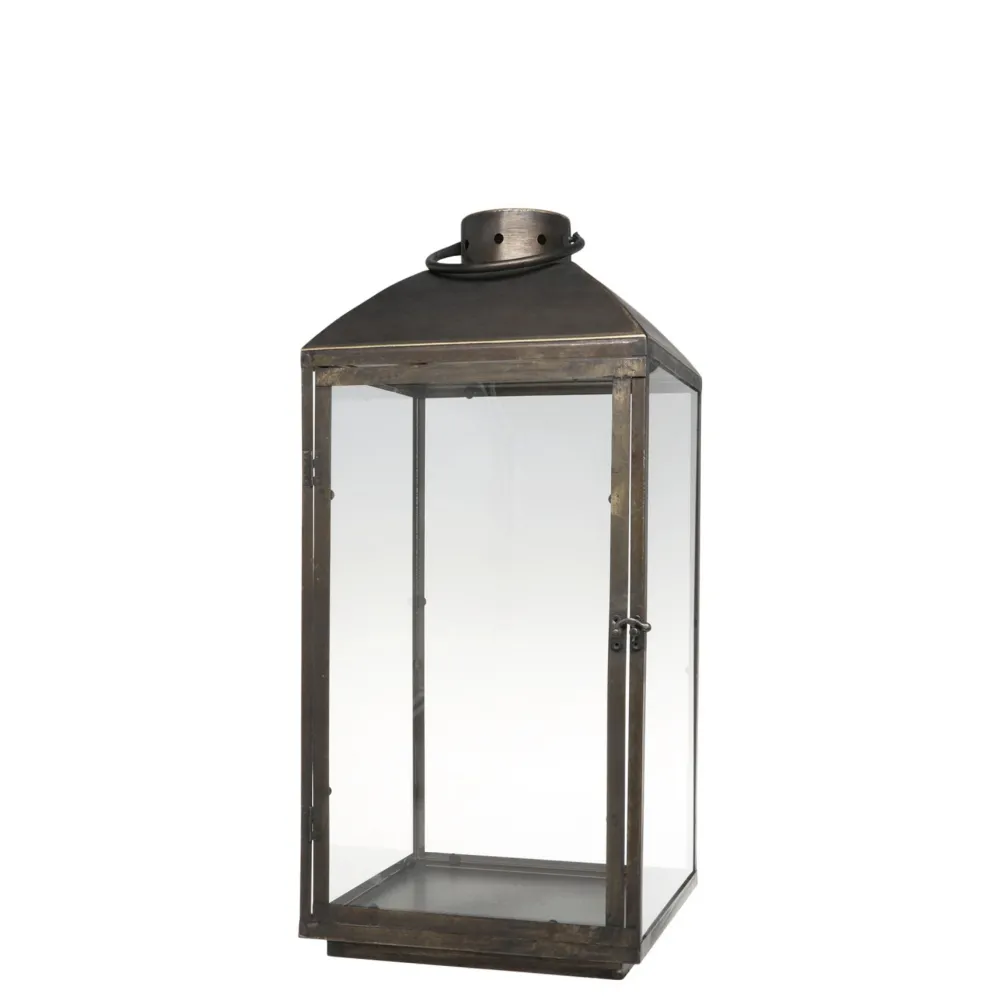 Discount Chic Antique Laterne Antik Messing in 2 Größen