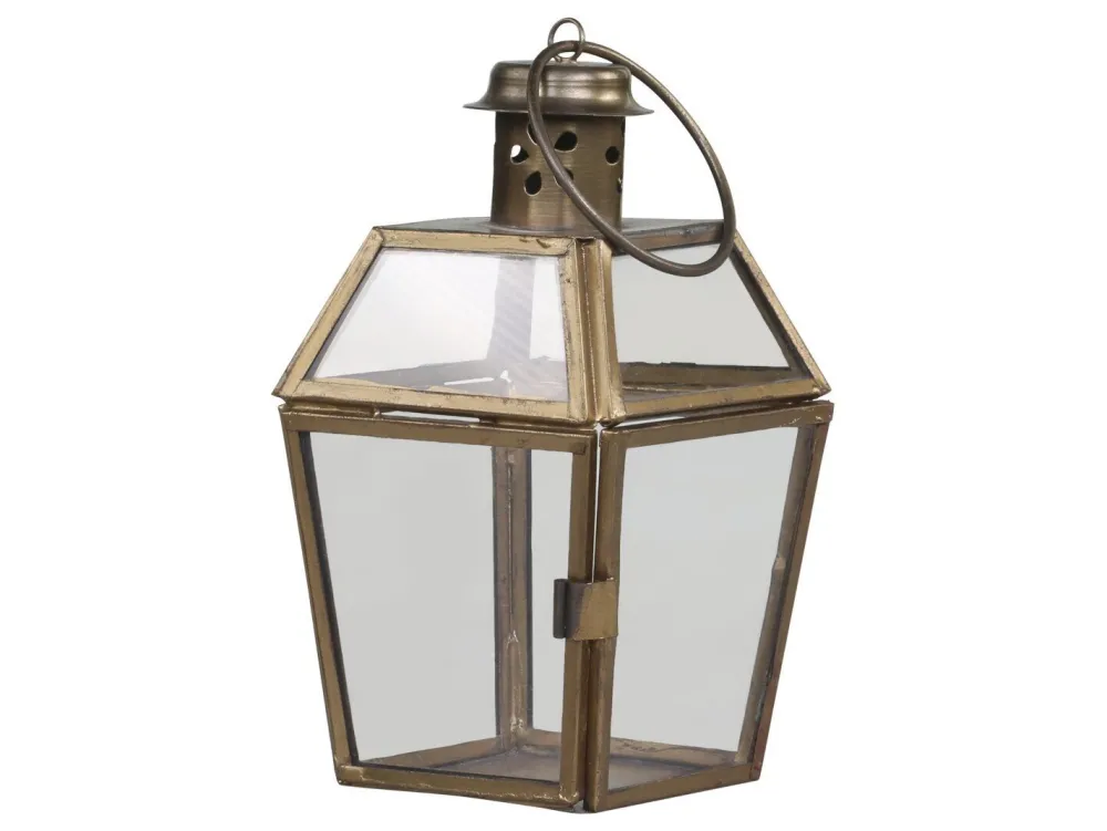 Online Chic Antique Laterne aus Eisen und Glas