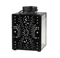 Discount Chic Antique Laterne eckig mit Muster