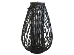 Chic Antique Laterne geflochten schwarz