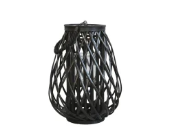Chic Antique Laterne geflochten schwarz