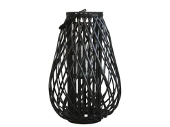 Chic Antique Laterne geflochten schwarz