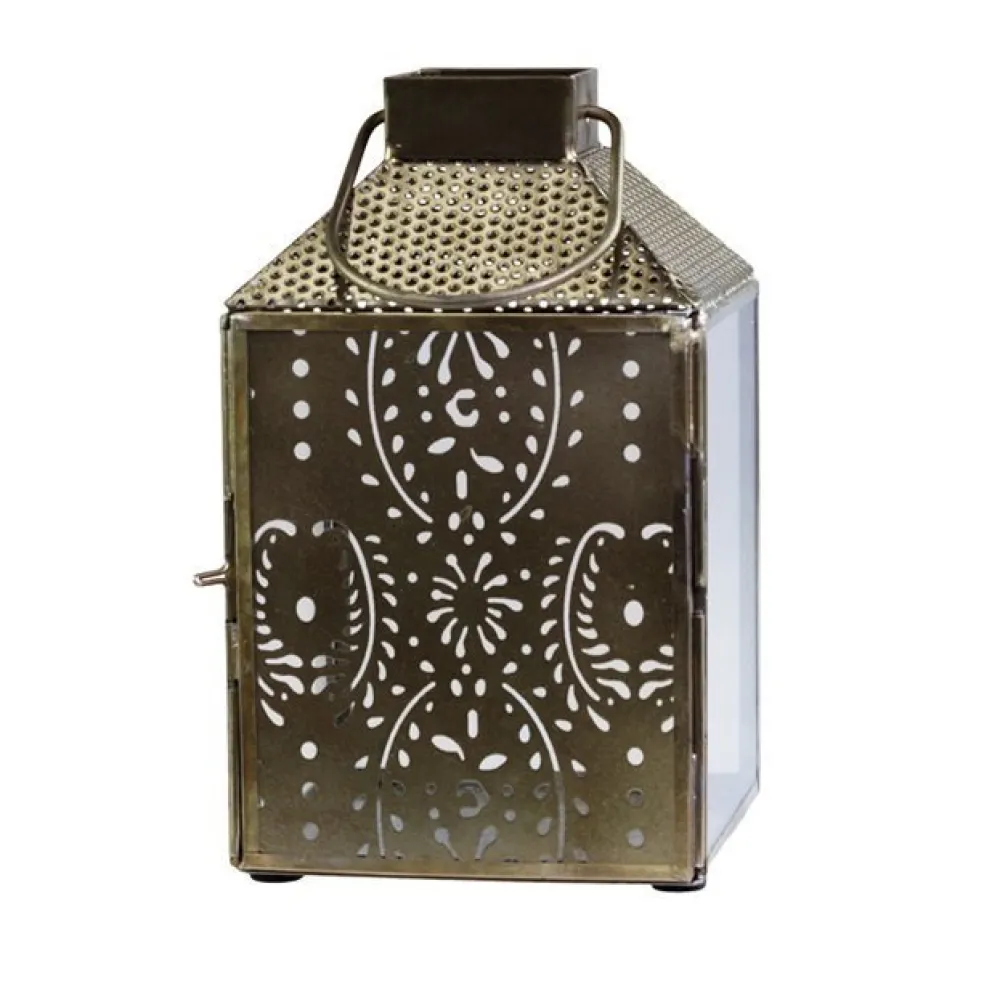 Best Chic Antique Laterne mit Muster gold