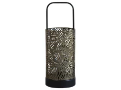 New Chic Antique Laterne mit Muster, Glühbirne & Timer