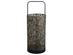 New Chic Antique Laterne mit Muster, Glühbirne & Timer