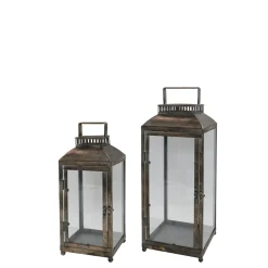 Discount Chic Antique Laternen mit Rillen 2er-Set