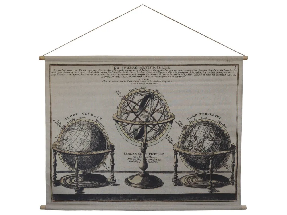 Clearance Chic Antique Leinwandbild zum Aufhängen mit Globus