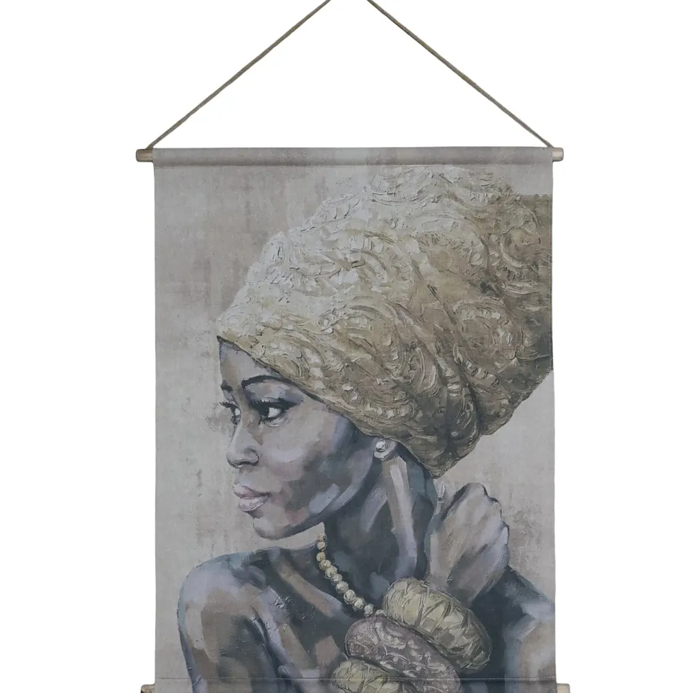 Outlet Chic Antique Leinwandbild zum Aufhängen mit Frau
