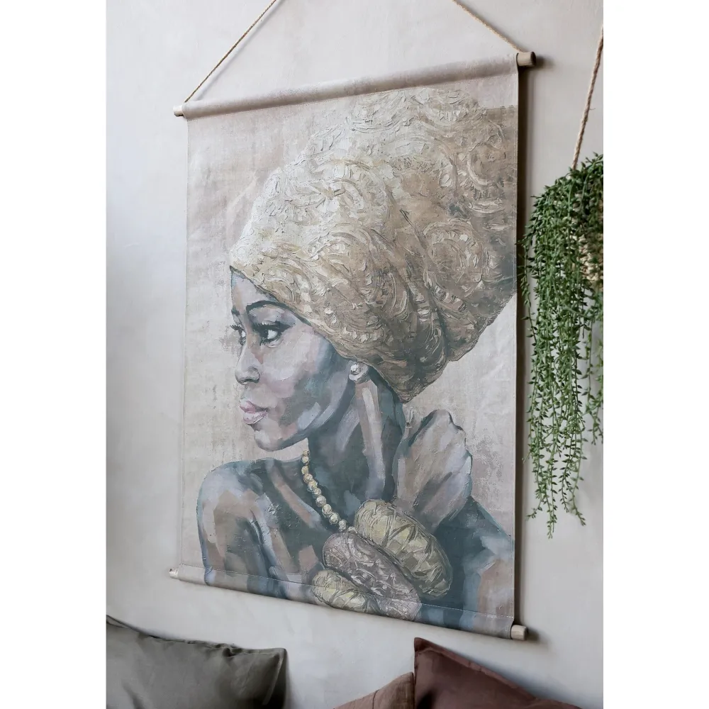 Outlet Chic Antique Leinwandbild zum Aufhängen mit Frau