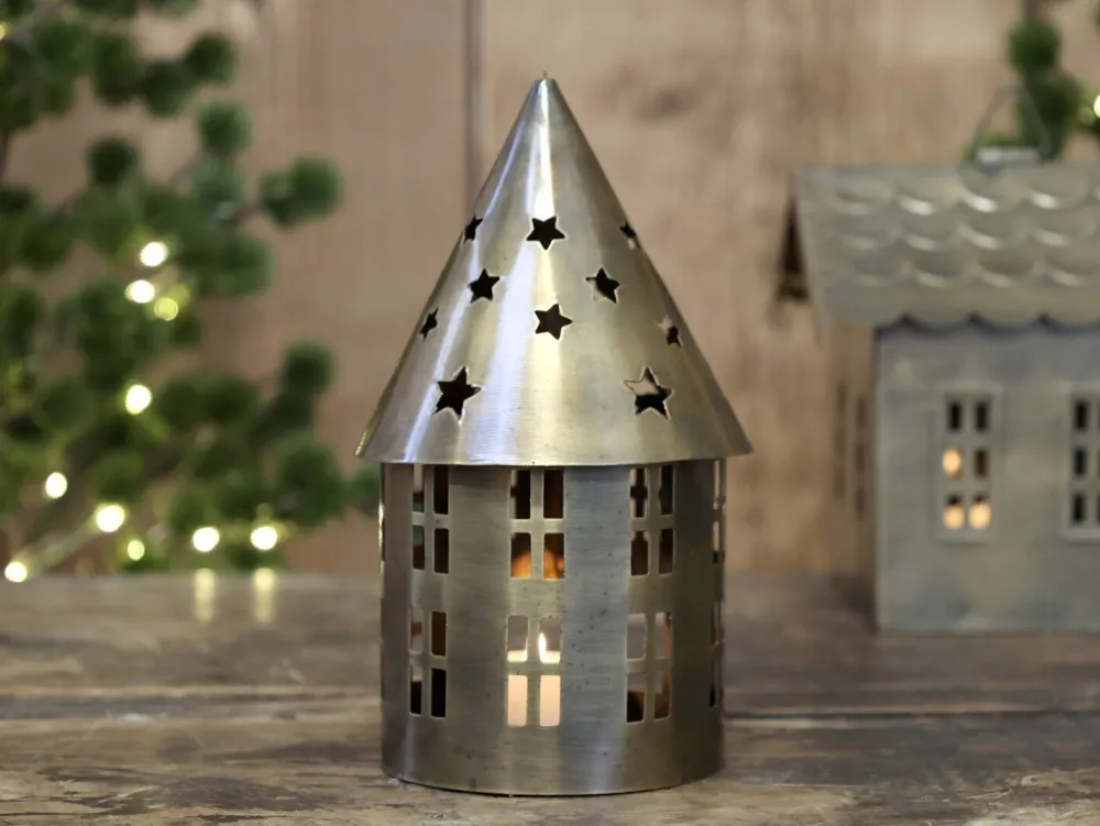Hot Chic Antique Lichthaus aus Metall, rund