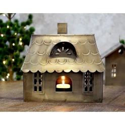 New Chic Antique Lichthaus Doppelhaus aus Metall