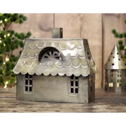 New Chic Antique Lichthaus Doppelhaus aus Metall
