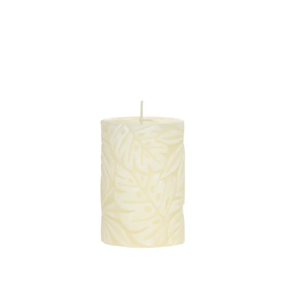 Online Chic Antique Macon Stumpenkerze mit Blattmuster