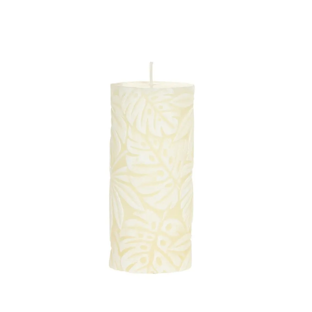 Online Chic Antique Macon Stumpenkerze mit Blattmuster
