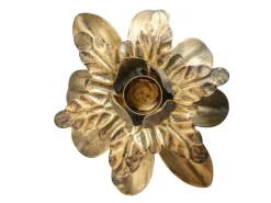 Outlet Chic Antique Messing Kerzenhalter mit Blättern für Vase, Flasche