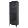 Discount Chic Antique Metall Vitrinenschrank mit 2 Türen und Regalen